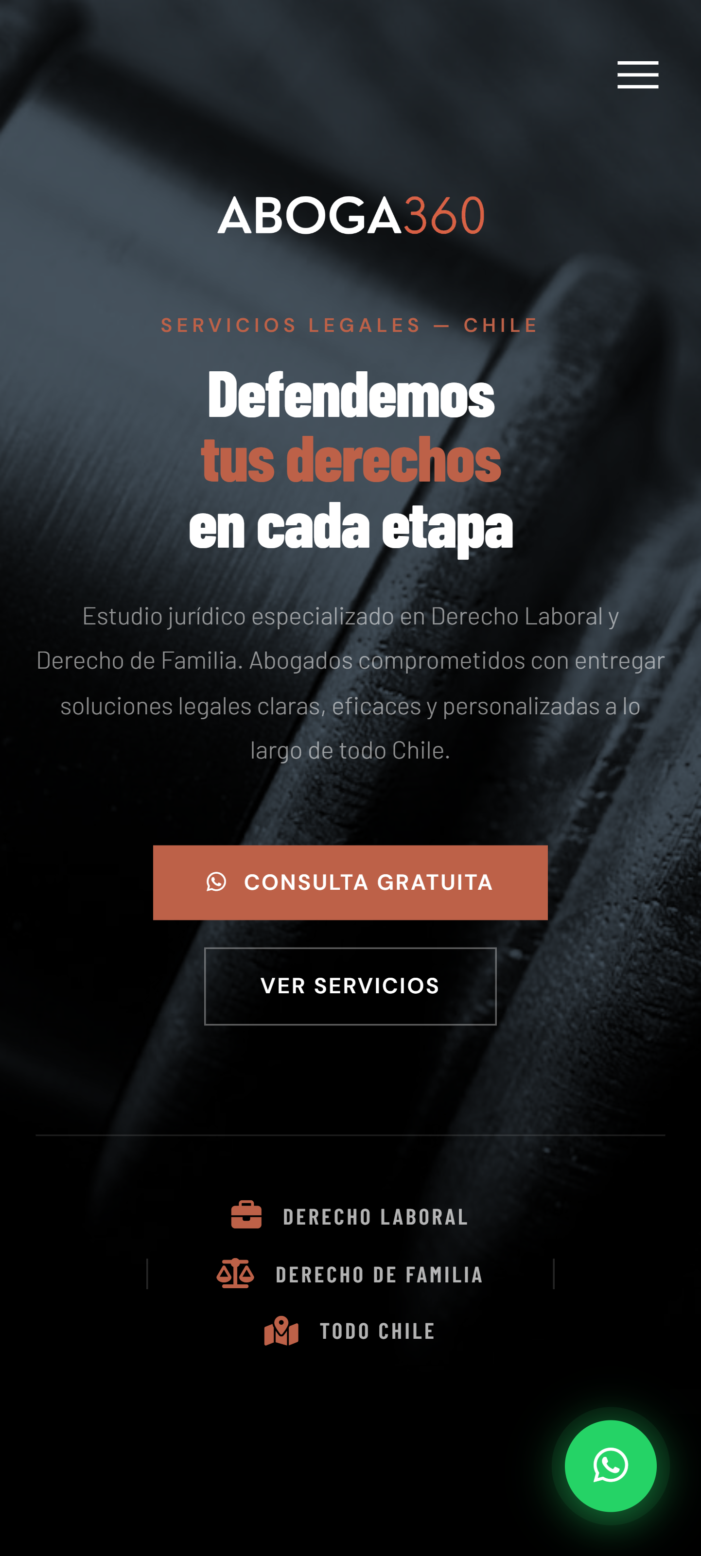 ABOGA360 — vista mobile
