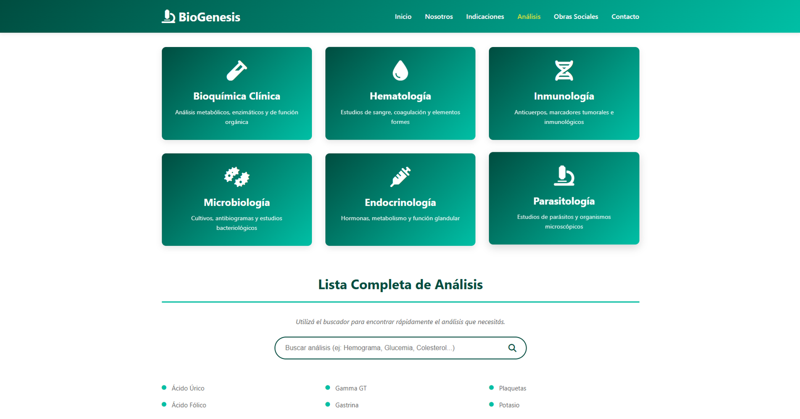 BioGénesis - Análisis