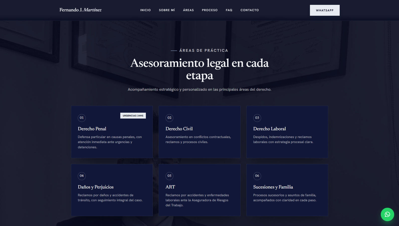 Sobre Mí y Áreas de Práctica — Fernando J. Martínez